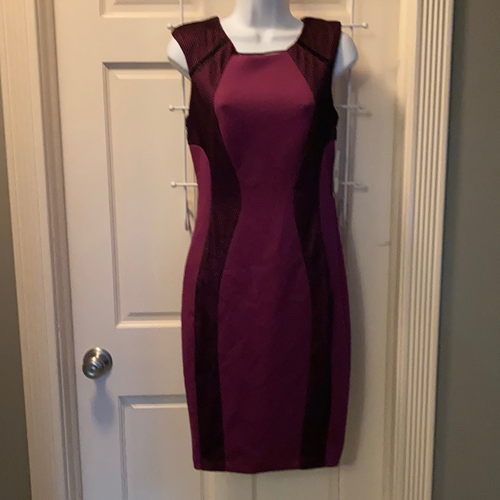 JAX Burgundy fully lined cocktail dress
